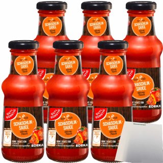 Gut&Günstig Schaschlik-Sauce würzig-pikant 6er Pack (6x250ml Glas) + usy Block