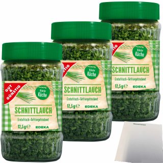 Gut&Günstig Schnittlauch gefriergetrocknet 3er Pack (3x12,5g Gas) + usy Block