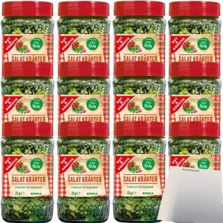 Gut&Günstig Salatkräuter gefriergetrocknet schmeckt wie frische Salatkräuter 12er Pack (12x25g Glas)  + usy Block