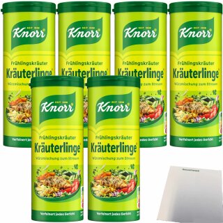 Knorr Kräuterlinge Frühlings Kräuter 6er Pack (6x60g Streuer) + usy Block