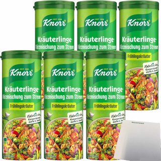 Knorr Kräuterlinge zum Streuen Frühlings Kräuter 6er Pack (6x60g Streuer) + usy Block