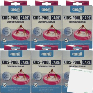 medi Pool Kids-Pool Care Chlorfreie Wasserpflege 6er Pack (6x250ml Packung) +usy Block