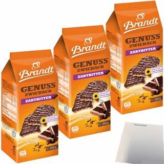 Brandt Genuss Zwieback Zartbitter 3er Pack (3x200g Beutel) + usy Block