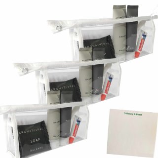 Logo Issimo Übernachtungsset Basic, Kosmetiktasche mit Inhalt 3er Pack (3x180x80x40mm) + usy Block