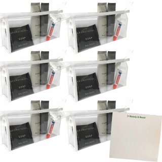 Logo Issimo Übernachtungsset Basic, Kosmetiktasche mit Inhalt 6er Pack (6x180x80x40mm) + usy Block