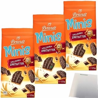 Brandt Minis Zwinis Vollkorn Zartbitter 3er Pack (3x115g Packung)  + usy Block