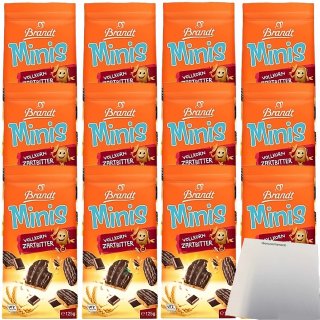 Brandt Minis Zwinis Vollkorn Zartbitter 12er Pack (12x115g Packung) + usy Block
