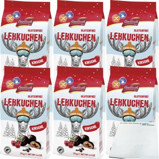 Coppenrath Lebkuchen Kirsche Gluten-/Laktosefrei 6er Pack (6x175g Packung) + usy Block