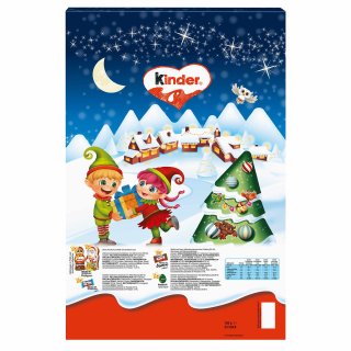 Kinder Mini Mix Adventskalender Motiv: Schlittenfahrt mit mini kinder Bueno, Eggs und Schokolade (150g Packung)