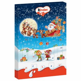 Kinder Mini Mix Adventskalender Motiv: Rentierschlitten mit mini kinder Bueno, Eggs und Schokolade (150g Packung)