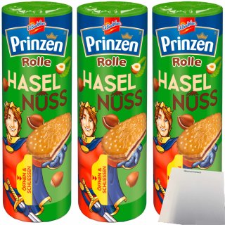 DeBeukelaer Prinzenrolle Haselnuss Doppelkeks 3er Pack (3x352g Packung) + usy Block