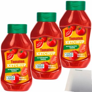 Gut&Günstig Tomaten Ketchup aus sonnengereiften Tomaten 3er Pack (3x500ml) + usy Block