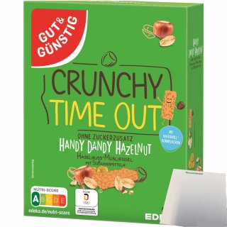 Gut&Günstig Haselnuss Müsliriegel ohne Zucker (8x25g Riegel) + usy Block