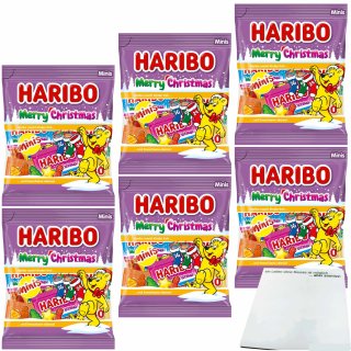 Haribo Christmas Weihnachtsfruchtgummitütchen 6er Pack (6x250g Beutel) + usy Block