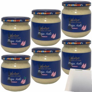 Ibero Mojo Aioli Knoblauch Sauce 6er Pack (6x185ml Glas) + usy Block