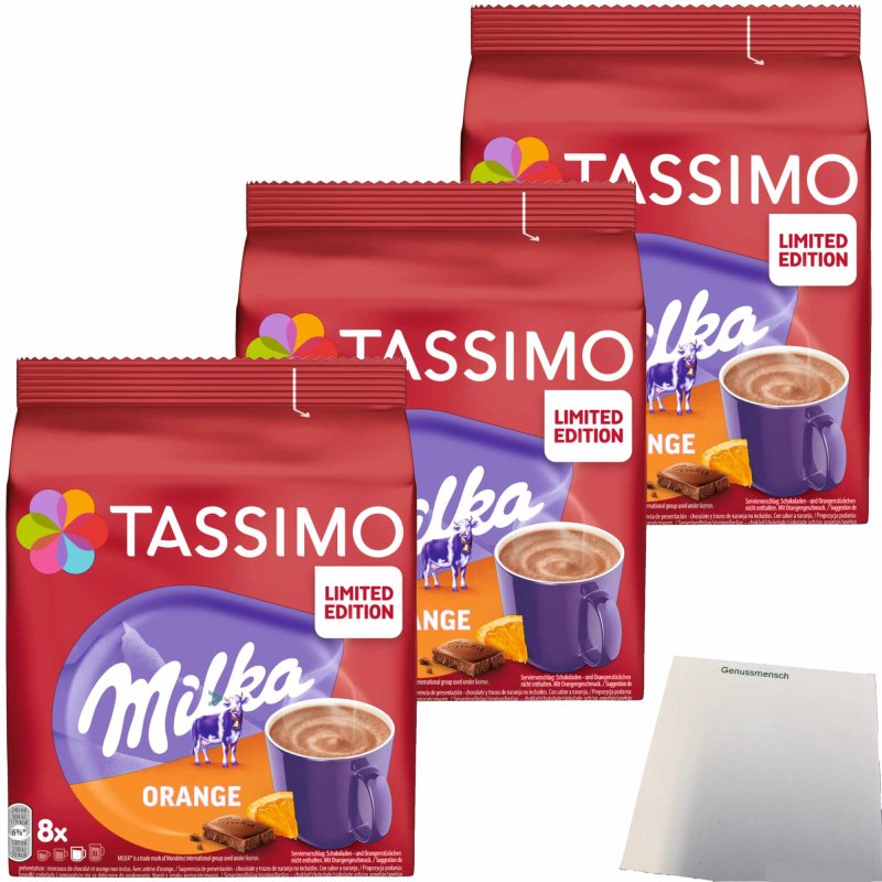 Tassimo Milka Orange 3er Pack (3x240g Packung, 49 T-Discs für 24 Getr