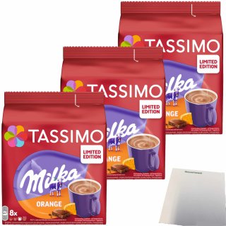 Tassimo Milka Orange 3er Pack (3x240g Packung, 48 T-Discs für 24 Getränke) + usy Block