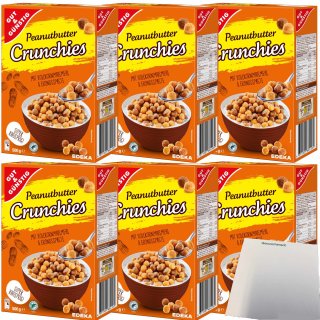 Gut&Günstig Peanutbutter Crunchies mit Vollkornmaismehl und Erdnusspaste 6er Pack (6x500g Packung) + usy Block