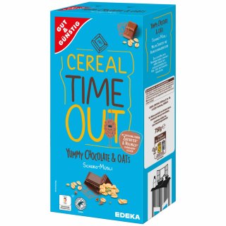 Gut&Günstig Schoko-Müsli mit 8% Vollmilch 17% Zartbitterschokolade und Hafervollkornflocken (750g Packung)