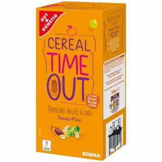 Gut&Günstig Früchte-Müsli mit 40% Früchten und Vollkorn- Weizen- Hafer- und Roggenflocken (750g Packung)