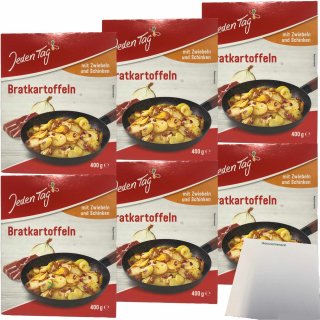 Jeden Tag Bratkartoffeln mit Schinken und Zwiebeln 6er Pack (6x400g Packung) + usy Block