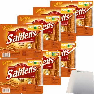 Lorenz Snack World Saltletts Sticks Sesam 7er Pack (7x175g Packung) + usy Block