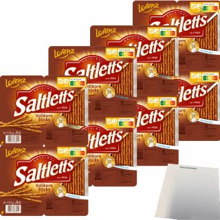Lorenz Saltletts Sticks Vollkorn Salzstangen mit Meersalz 8er Pack (8x175g Packung) + usy Block