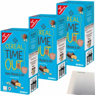 Gut&Günstig Schoko-Müsli mit 8% Vollmilch 17% Zartbitterschokolade und Hafervollkornflocken 3er Pack (3x750g Packung) + usy Block