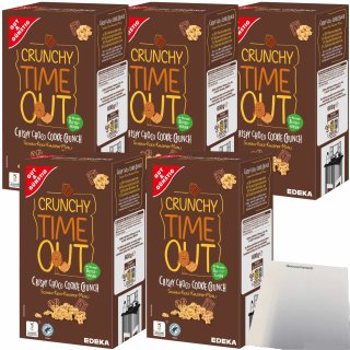 Gut&Günstig Knuspermüsli Schoko & Keks mit 56% Hafervollkornflocken und 8% Vollkorn-Butterkeksen 5er Pack (5x600g Packung) + usy Block