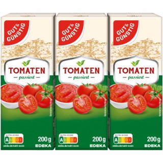 Gut&Günstig Tomaten passiert im praktischen Dreierpack (3x200g Packung)