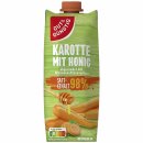 Gut&Günstig Karottensaft mit Honig abgerundet mit Zitronensaft 3er Pack (3x500ml Flasche) + usy Block
