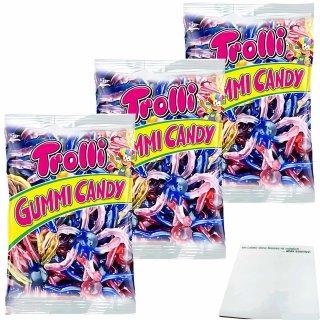 Trolli Tintenfisch bunte Fruchtgummmi-Tintenfische mit Fruchtgeschmack 3er Pack (3x1kg XL Packung) + usy Block
