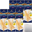 Leverno Grissini Torinesi Italienische Gebäckstangen extra dünn und knusprig 6er Pack (6x125g Packung) + usy Block