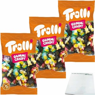 Trolli Pingummi Pinguine aus Schaumzucker und Fruchtgummi 3er Pack (3x1kg XL Packung) + usy Block