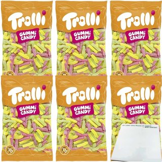 Trolli Saure Stäbchen Fruchtgummi 6er Pack (6x1kg XL Packung) + usy Block