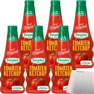 Develey Original Tomato Ketchup 6er Pack (6x500ml Squeeze Flasche) + usy Block