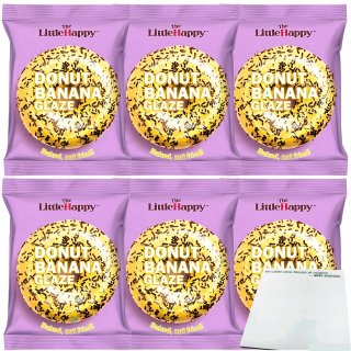 Little Happy Banana Glaze Donut 6er Pack (6x50g Packung) + usy Block