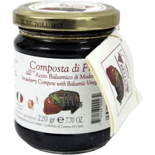 Composta di Fragole Erdbeerkompott mit Balsamessig (220g Glas)