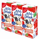 Gut&Günstig Milchdrink Erdbeer vollmundig-fruchtiger Erdbeergeschmack mit fettarmer Milch und Papier-Trinkhalm (3x200ml)