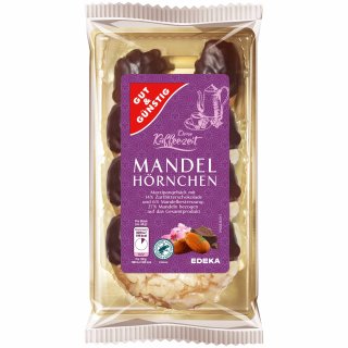 Gut&Günstig Mandelhörnchen edles Marzipangebäck veredelt mit 14 % Zartbitterschokolade (175g Packung)
