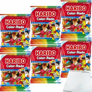 Haribo Color Rado Farb-Mix 6er Pack (6x175g Beutel) + usy Block
