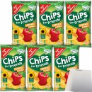 Gut&Günstig Paprika-Chips for Friends geriffelt Kartoffelchips 6er Pack (6x200g Packung) + usy Block