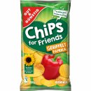 Gut&Günstig Paprika-Chips for Friends geriffelt Kartoffelchips 6er Pack (6x200g Packung) + usy Block