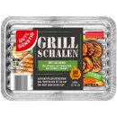 Gut&Günstig Alu Grillschalen mit Lochung und Fettauffangrillen 22x34cm (10 Stück)