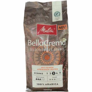 Melitta Ganze Kaffeebohnen Bella Crema Selection 100% Arabica Röstgrad 3 1kg MHD 14.10.2023 Restposten Sonderpreis