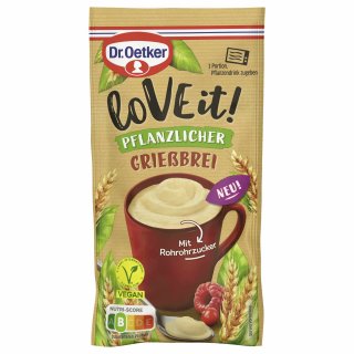 Dr. Oetker LoVE it! pflanzlicher Grießbrei (49g Beutel)