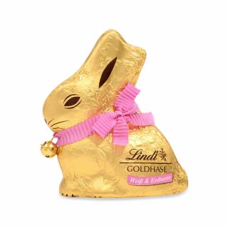 Lindt Goldhase Weiß & Erdbeere (100g Packung)