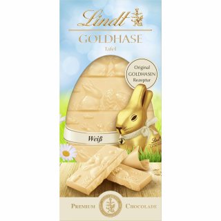 120G LINDT GOLDHASENTAFEL WEISS
