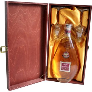 Morandini Grappa di Amarone Luce dAmbra 40%Vol in Holzkiste mit 2 Gläsern (0,7l Flasche)