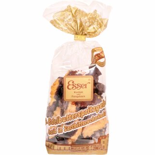 Esser S-Edelbutterspritzgebäck halb in Zartbitterschokolade (200g Beutel)